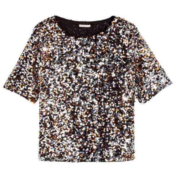 black and gold sequin top